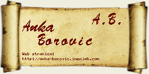 Anka Borović vizit kartica